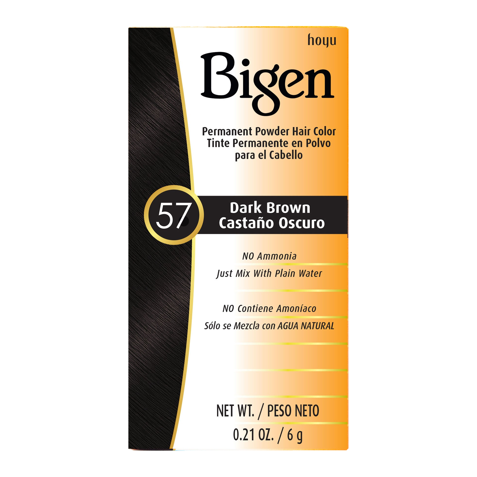Permanent Powder Hair Color - 57 Dark Brown, 0.21 oz / 6 g