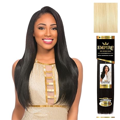 SENSATIONNEL EMPIRE HUMAN HAIR YAKI 12" COLOR 613 BLONDE