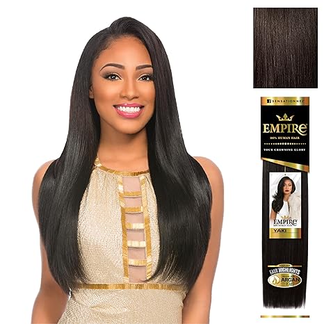 SENSATIONNEL EMPIRE HUMAN HAIR YAKI 10" COLOR 2 DARK BROWN