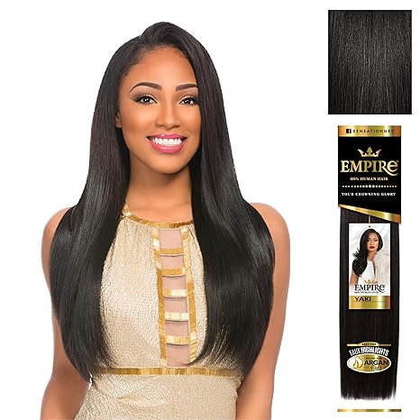 SENSATIONNEL EMPIRE HUMAN HAIR YAKI 10" COLOR 1B OFF BLACK