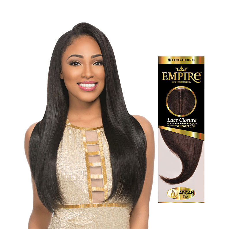 Empire 100% Human Hair 3-Way Lace Closure Yaki 12"
