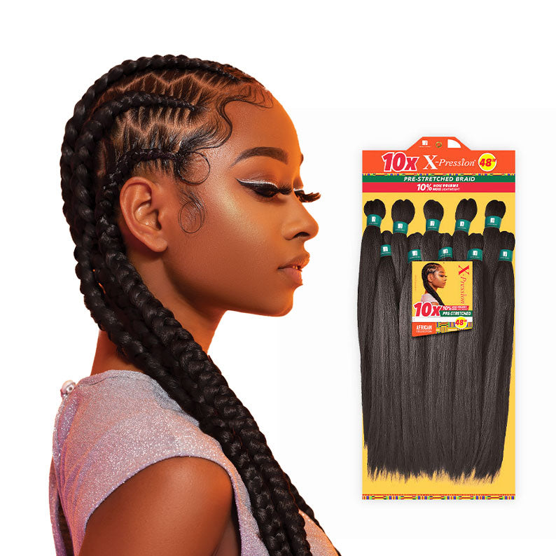African Collection X-Pression Pre-Stretched Braid 48" 10x