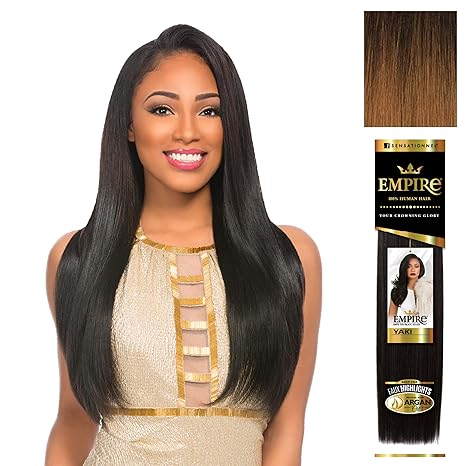 SENSATIONNEL EMPIRE HUMAN HAIR YAKI 14" COLOR T1B/30