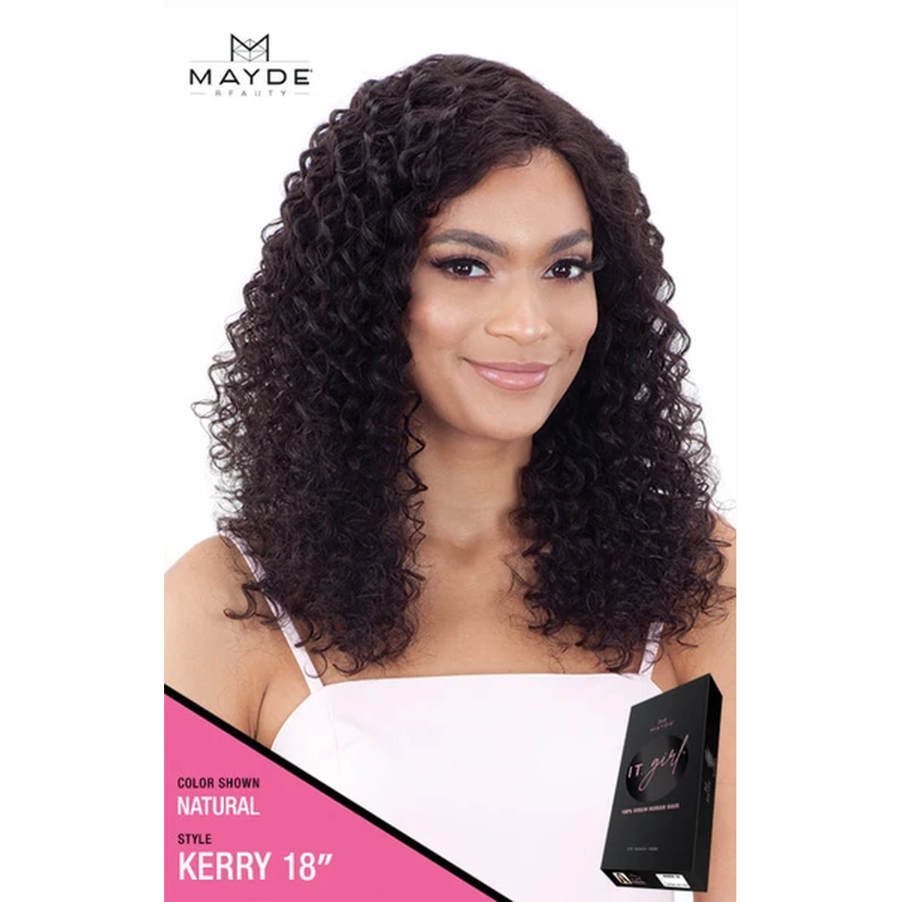 MAYDE BEAUTY: It Girl 100% Virgin Human Hair Lace Front Wig Kerry 18", #18 / #NATURAL