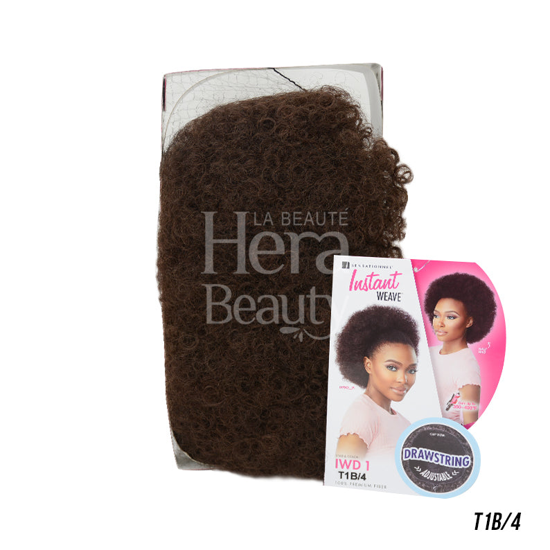 Instant Weave Drawstring Synthetic Hair Half Wig Iwd 1, #T1B/4