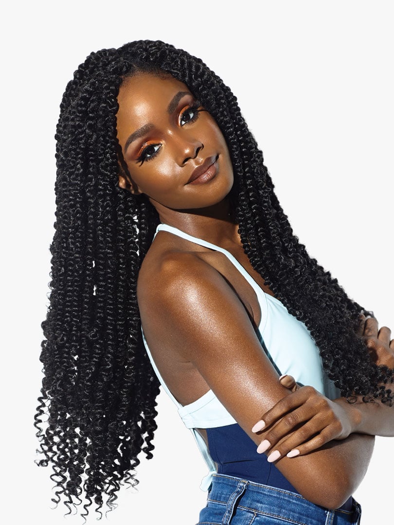 African Collection Ruwa Water Wave Braid 18'' 3x, #1B