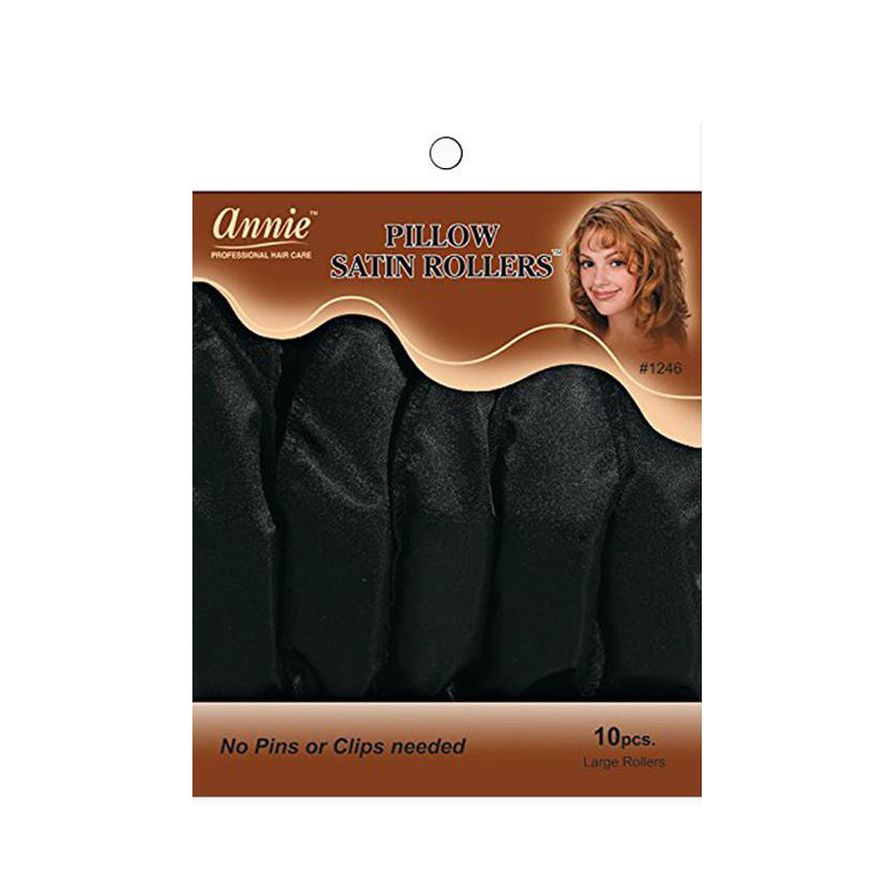 ANNIE #1246 PILLOW SATIN ROLLERS BLK