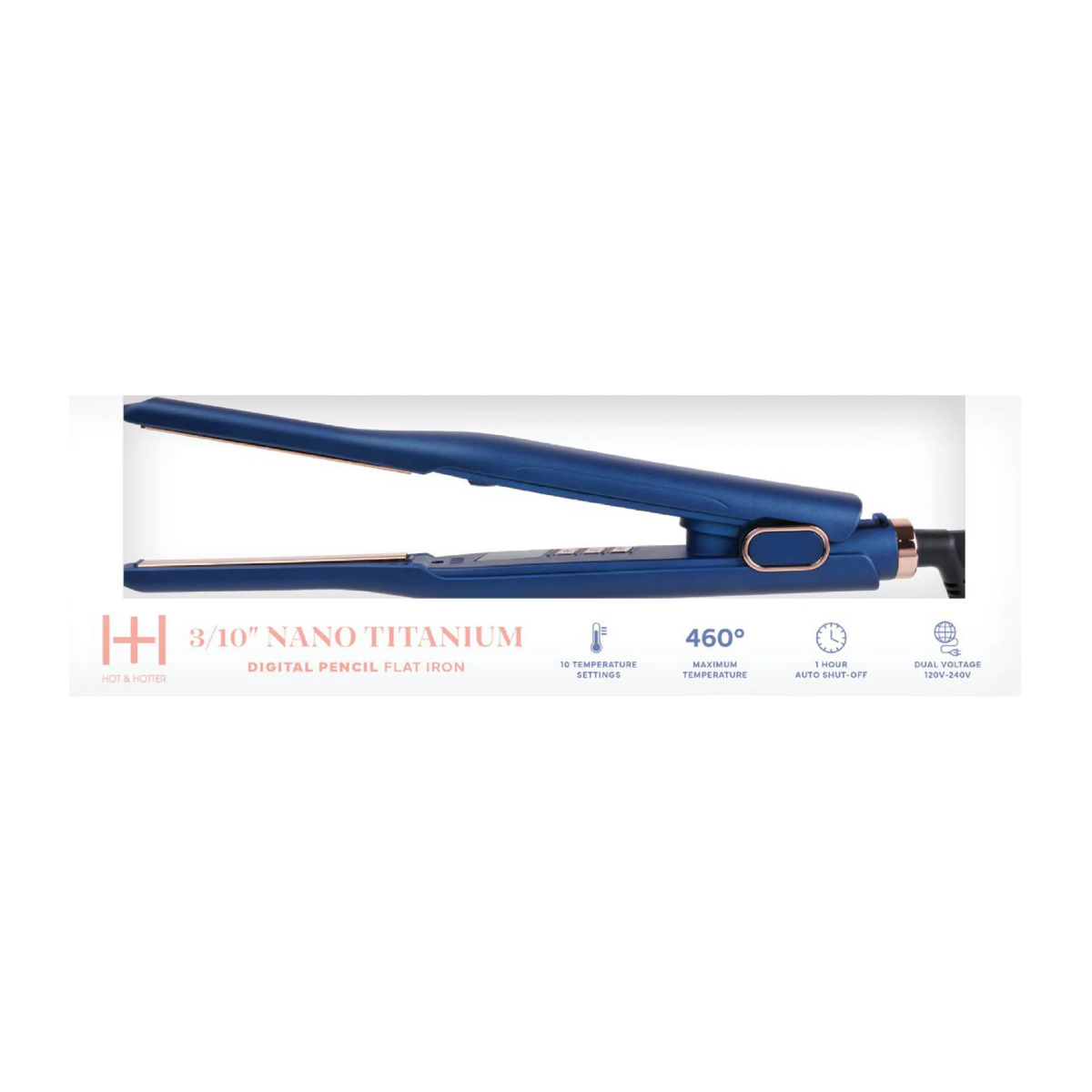 H&H NANO TITANIUM DIGITAL PENCIL FLAT IRON 3/10 BL