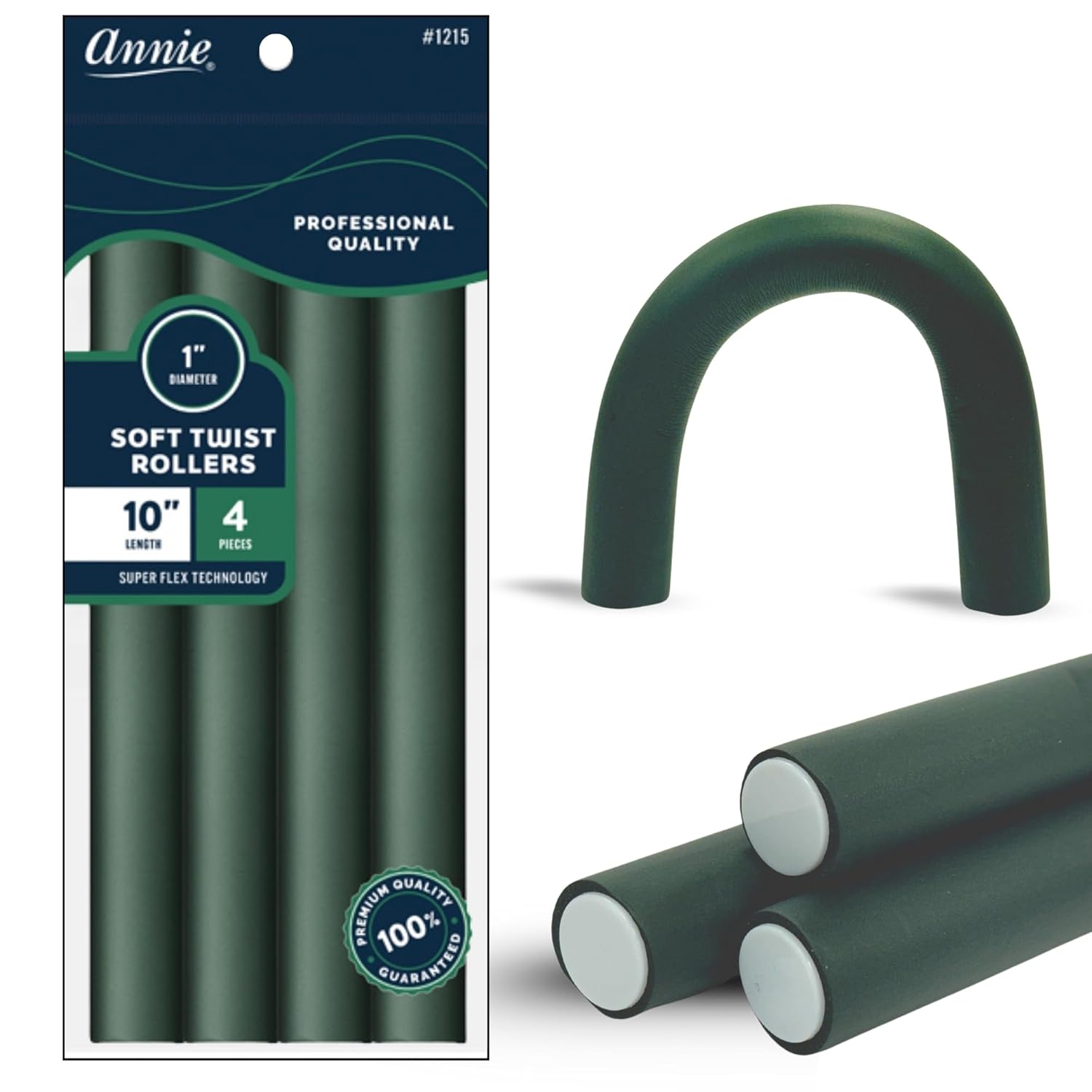 ANNIE SOFT TWIST ROLLERS 10"LENGTH 4PIECES #1215