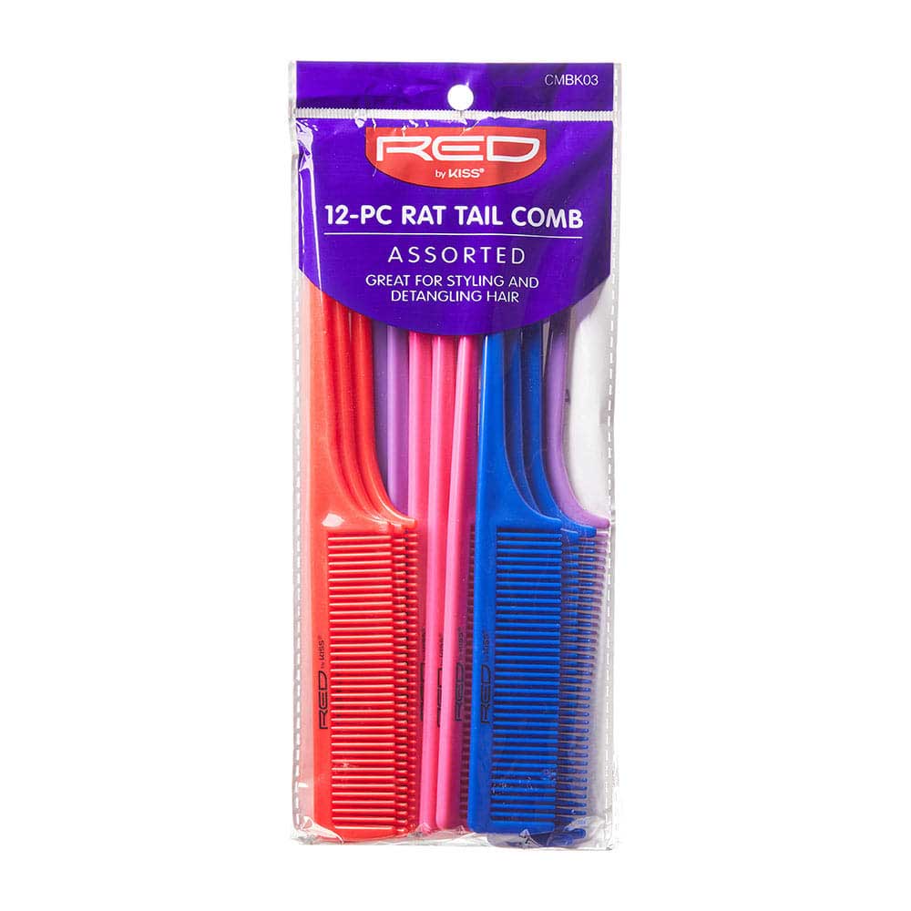 Red by KISS Rat Tail Comb Set CMBK03 12pcs Assorted