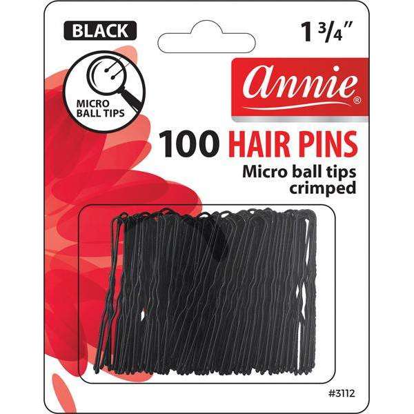 Annie Hair Pins 1 3/4 Inch 100ct Black #3112
