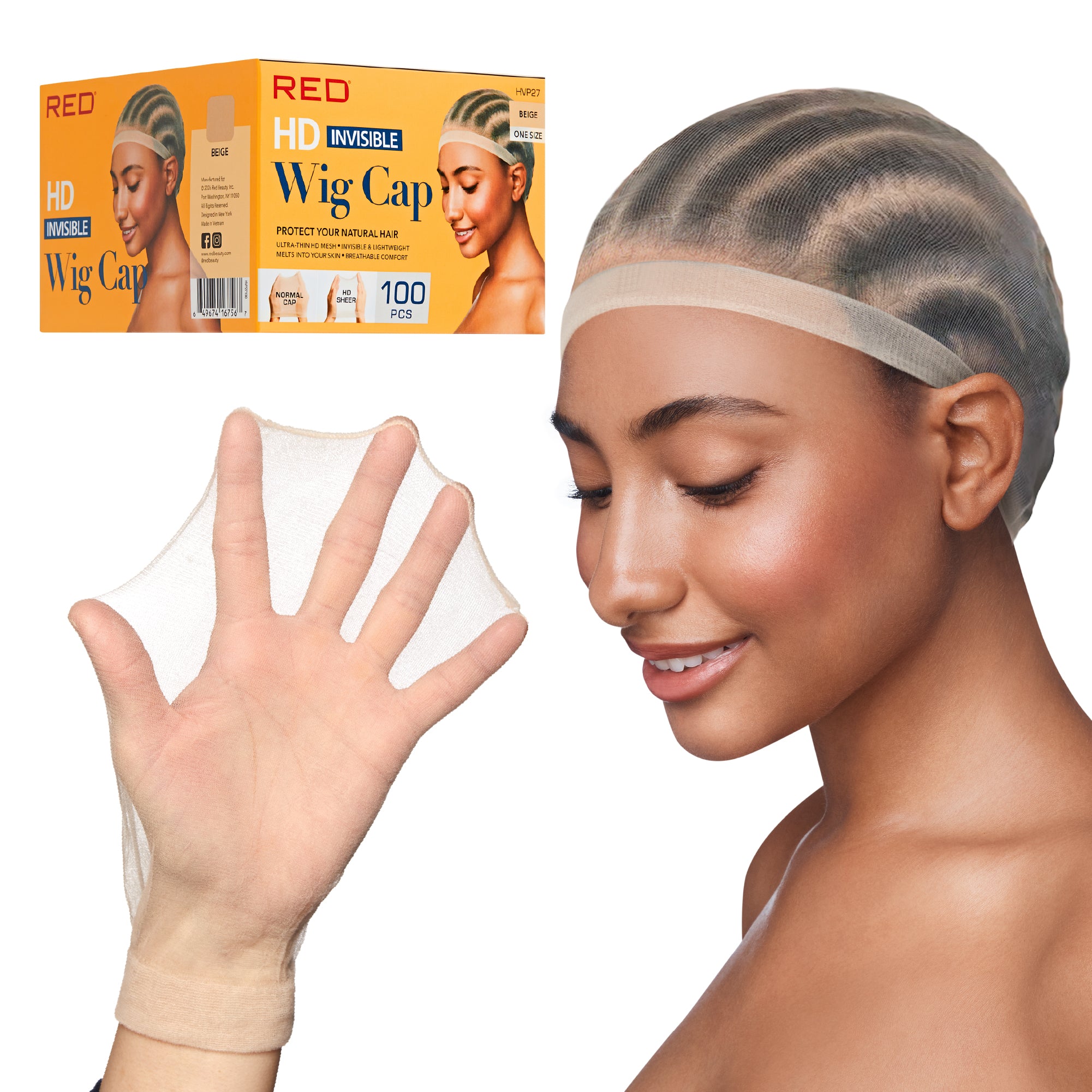 RED INVISIBLE WIG CAP BEIGE