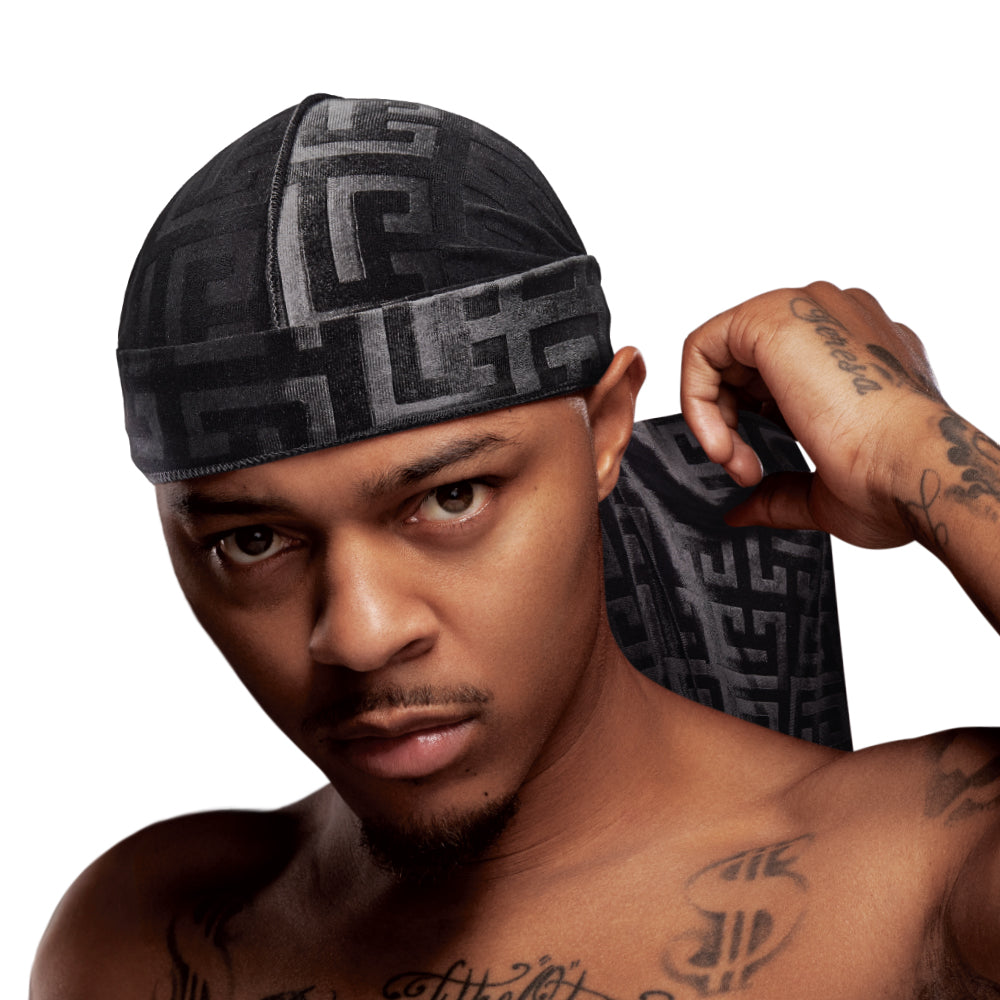 RED XPOWER WAVE PATTERN VELVET DURAG HD91