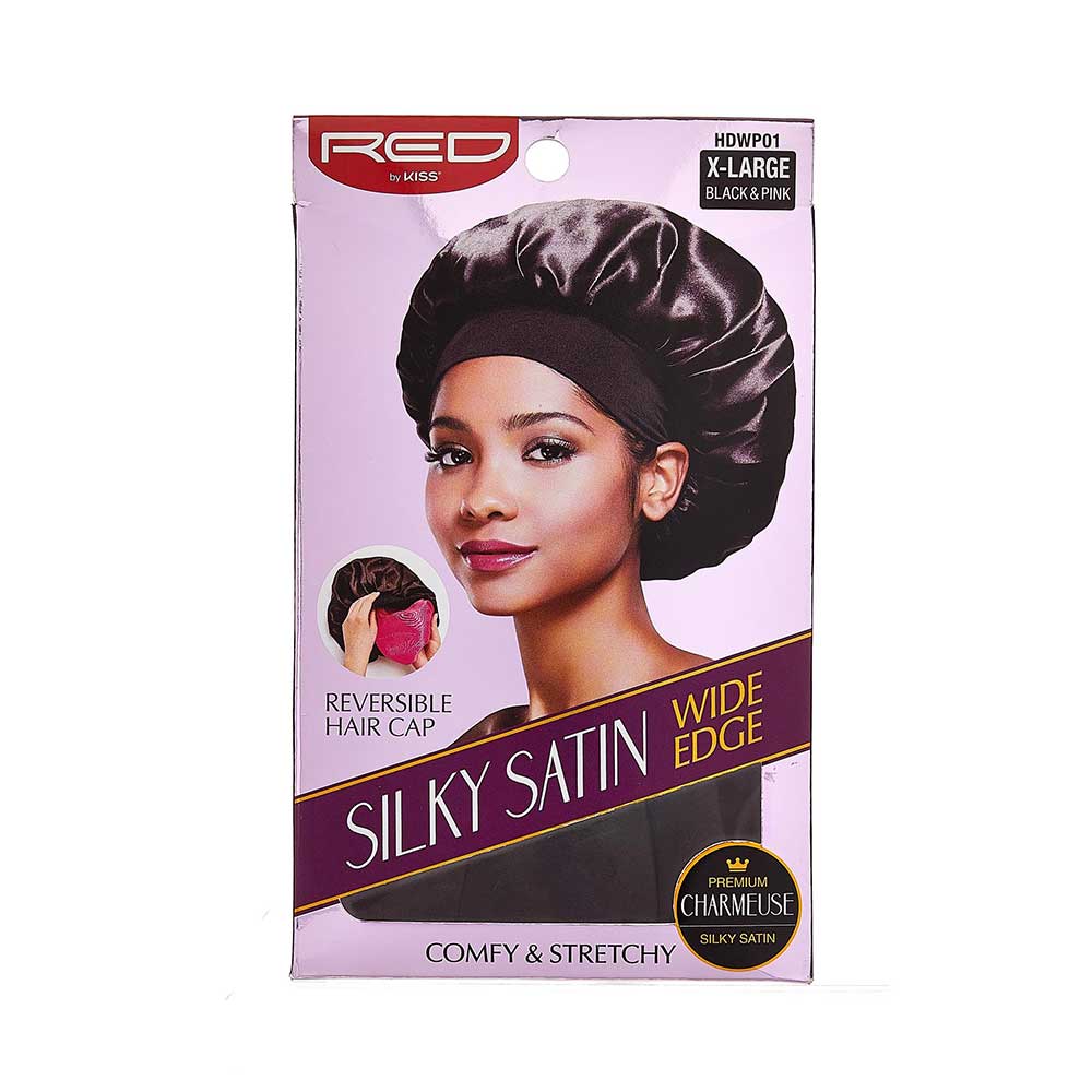 RED SILKY SATIN WIDE EDGE HDWP04