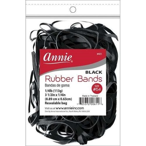 ANNIE RUBBER BAND3 1/2X1/4,1/4LB BLACK