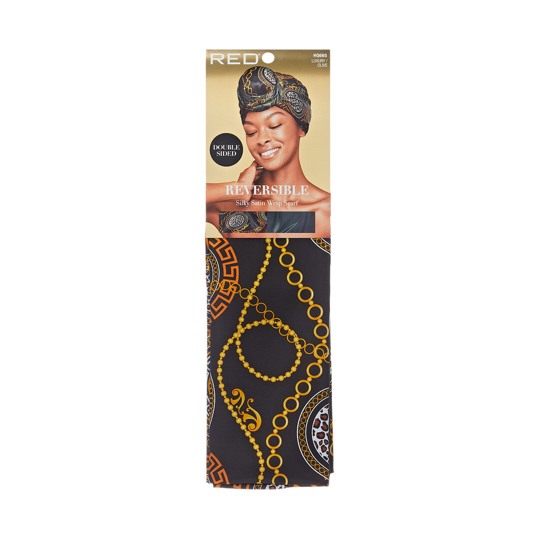 HQ665 REVERSIBLE SATIN WRAP SCARF LUXURY