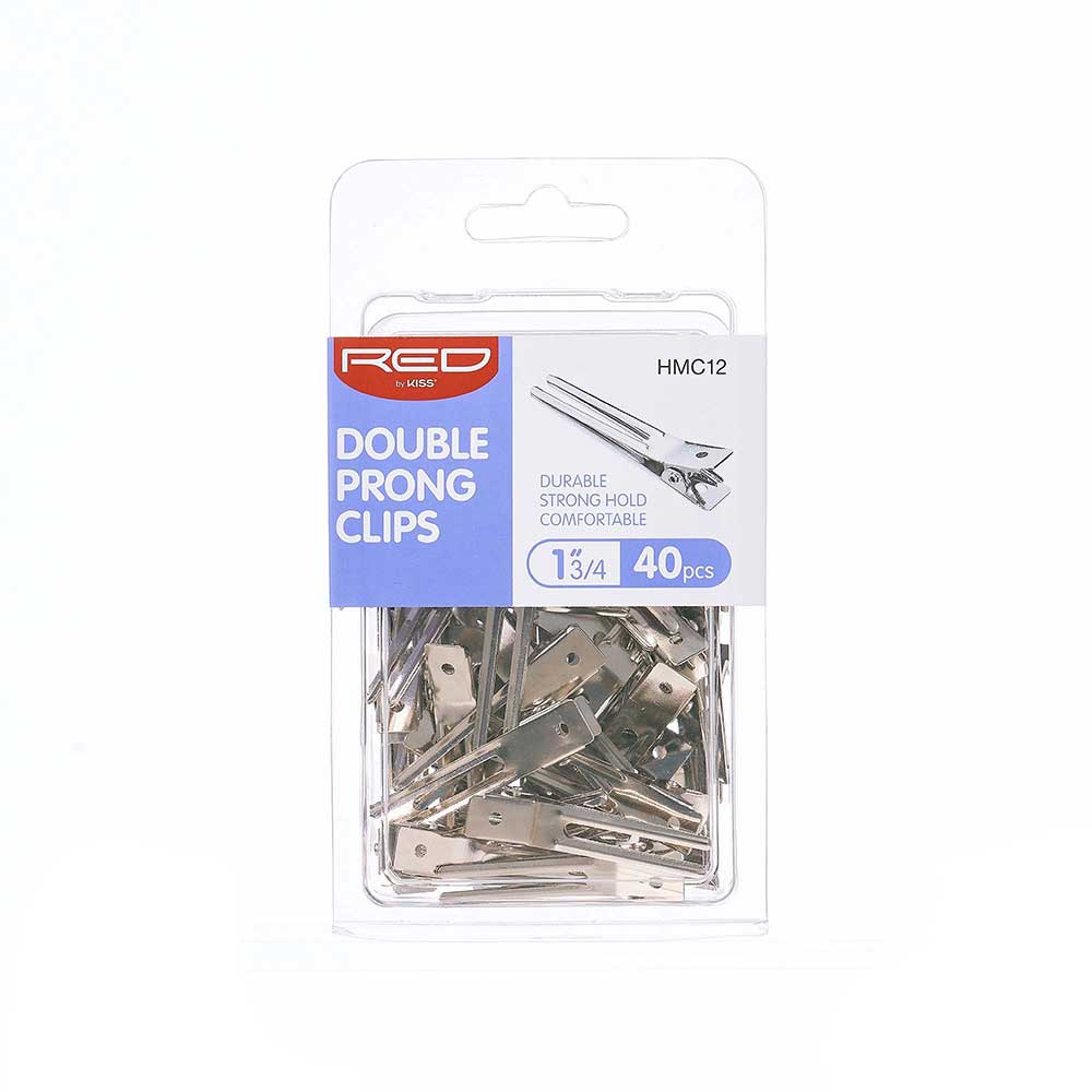 Red by KISS Silver Double Prong Hair Clips HMC12 40pcs
