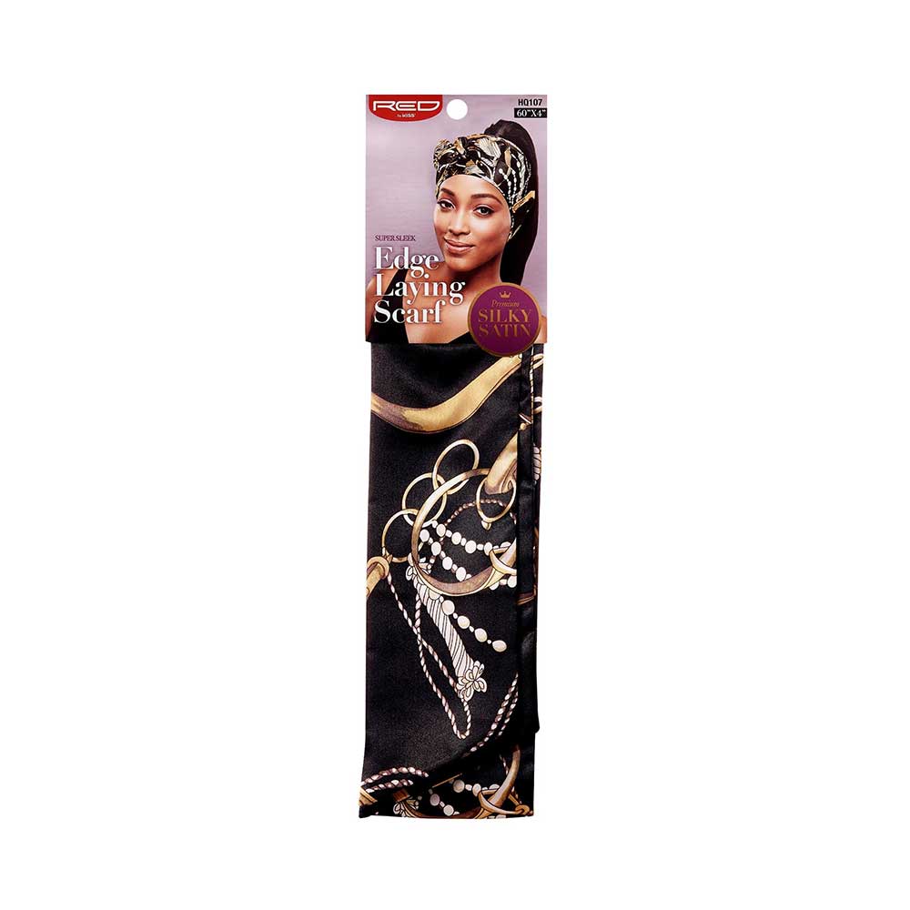 RED SUPER SLEEK EDGE LAYING SCARF #LUXURY
